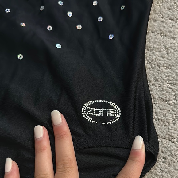 Black and Blue Rhinestone Leotard - Picture 2 of 6